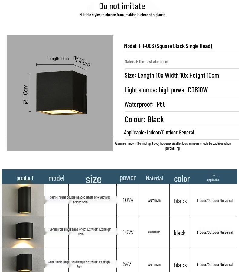 Universal Waterproof Wall Washer Light for Balcony, Courtyard, or Terrace - Exterior Up and Down Outdoor Lighting