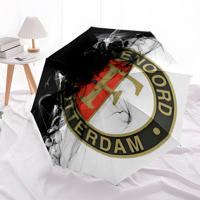 Printed Feyenoord Rotterdam logo Printed Folding Umbrella,Outdoor,Leisure,And Travel Umbrella,Durable Umbrella Fabric,Birthday And Holiday Gift