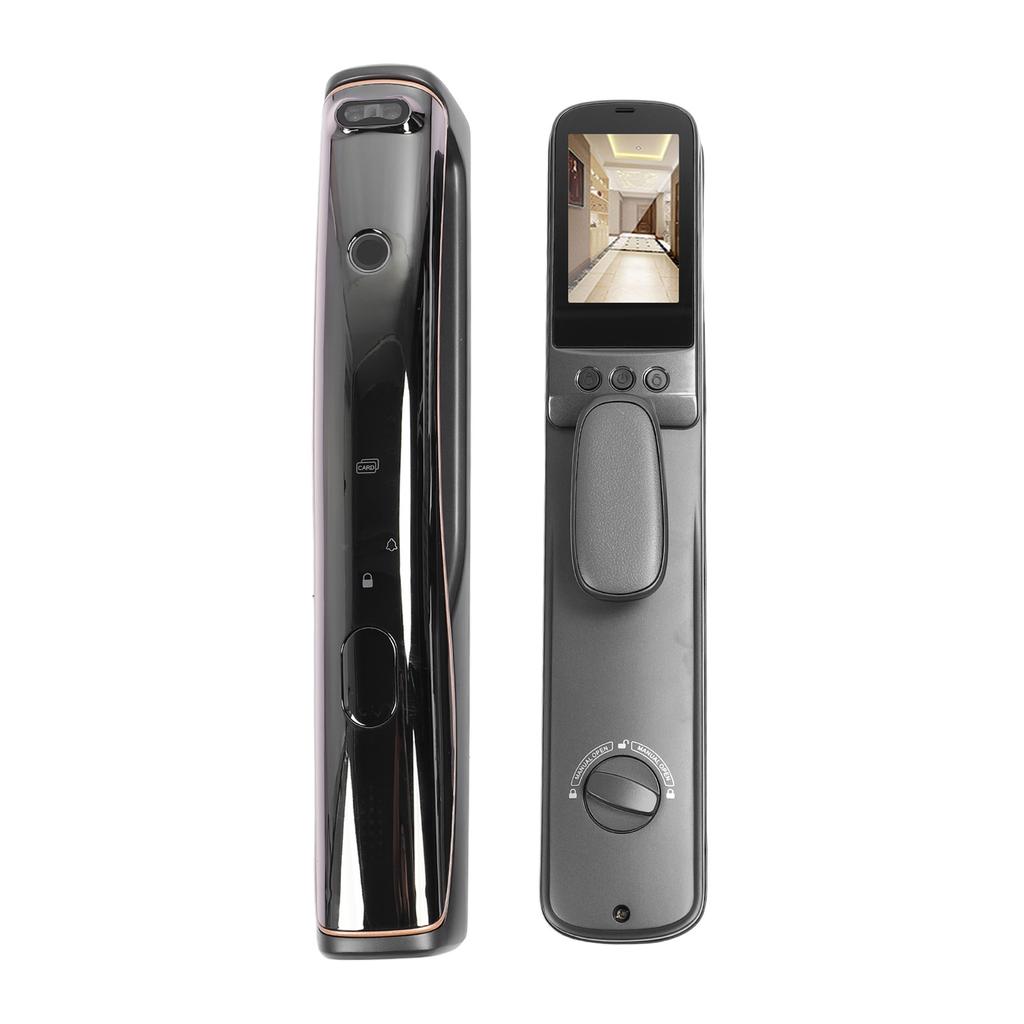 Дверной замок с 3D-распознаванием лиц, отпечатком пальца, картой, приложением, ключом, разблокировкой, интеллектуальным WiFi-замком для бесключевого доступа