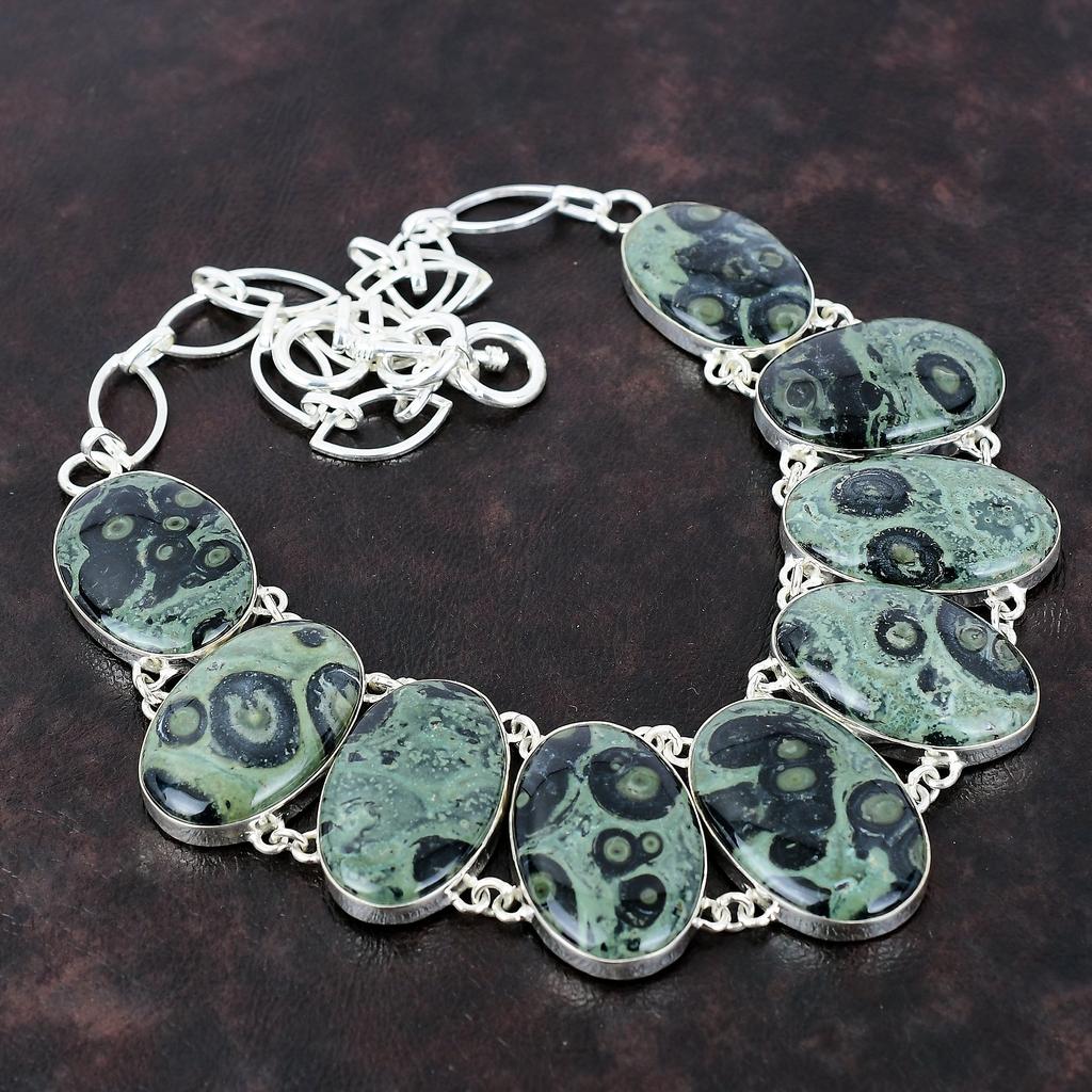 Ожерелье из яшмы Камбаба, ювелирные изделия из драгоценных камней, дизайнерское ожерелье, ожерелье из стерлингового серебра 925 пробы, регулируемое ожерелье-цепочка, ювелирные изделия ручной работы для подарка