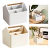 Портативный органайзер для хранения, многоцелевая корзина DIY с разделителями и деревянной ручкой для художественных принадлежностей, макияжа, ванной комнаты, рабочего стола, офиса