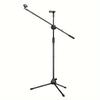 Tripod Boom Microphone Stand With Mic Clip Cell Phone And Microphone Not Included Collapsible And Lightweight,  Arms Adjustable