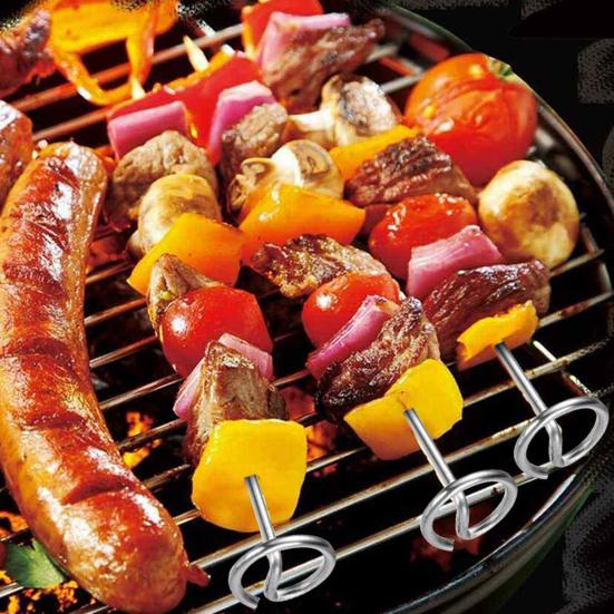 Stainless Steel Fryer Skewer Stand with Polished Edges Rustproof Dishwasher Safe Vertical Skewer Air Fryer Accessories