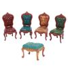 Стулья для кукольного домика масштаба 1/12, винтажный стиль, миниатюрная мебель, детская игрушка