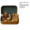 Miniature Christmas Nativity Set In A Tin Box Handcrafted Pocket Nativity Scene Gift Small Religiou Holy Family Ornament for Desk Shelf Travel Decor