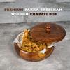 Wood Serving Casseroles Hand Carved Roti Storage Container Chapati Box, Hot Pot, Casserole, Roti Dabba with Lid for Kitchen