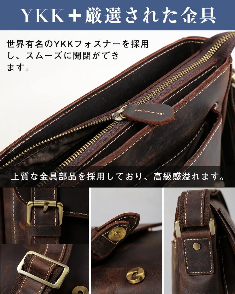 Сумка-мессенджер из натуральной кожи через плечо Commuting to Growing Leather Wine Red [Masa Kawa], мужская кожаная, сумка, сумка, школьная, дорожная, сумка,