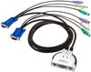 ELECOM KVM Switch with and Two Auto-Switching Function, PS/2, VGA, Speakers, KVM-KP2