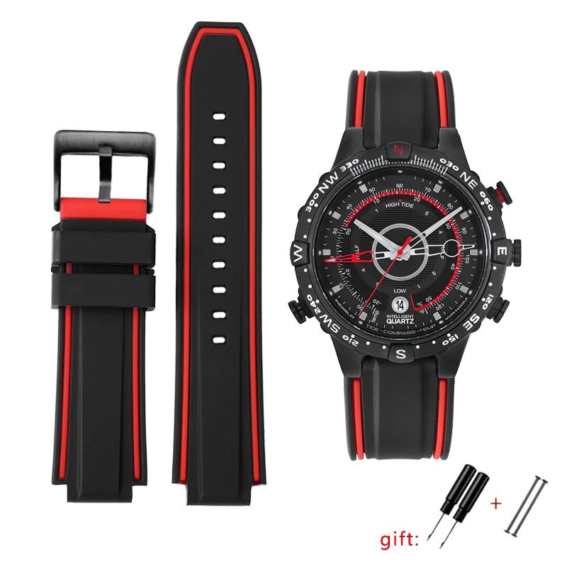 Силиконовый ремешок Для Timex E-tide Compass T2n720 T2n721 Tw2t76300 Tw2t76500 T45601 Резиновый мужской ремешок для часов Спортивный ремешок бесплатный инструмент