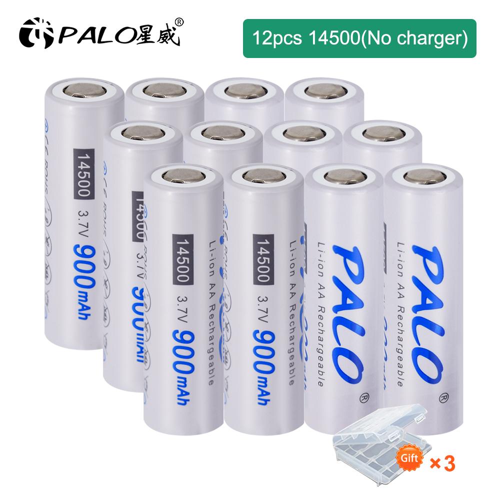 PALO 14500 900 мАч 3,7 В литий-ионные аккумуляторные батареи Литиевая батарея типа АА для светодиодных фонариков, налобных фонарей, мыши