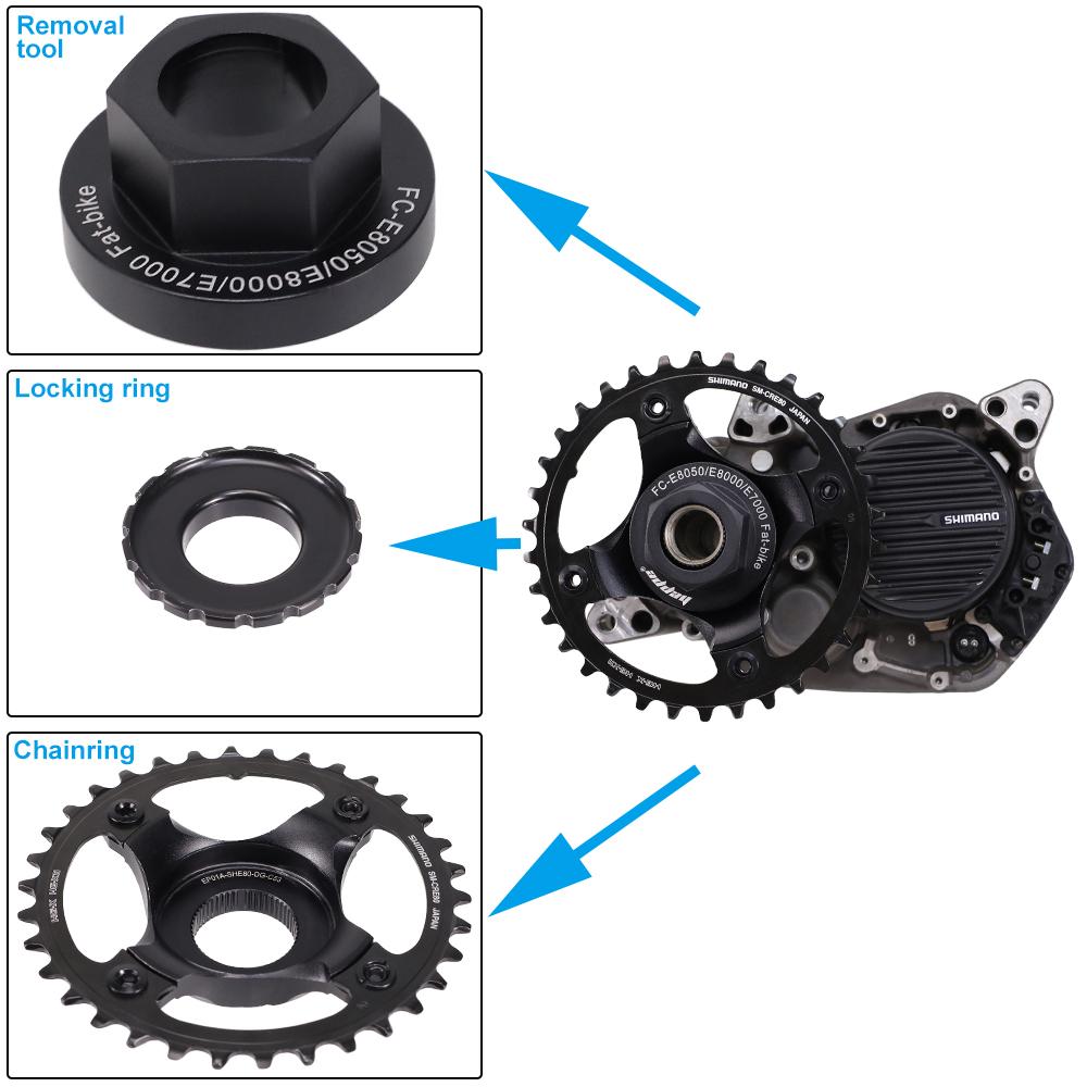 Fat Bike Motor Wrench E-bike Engine Lockring Install and Removal Tool for Shimano E6100 E7000 E8000 E8050 Motor Repairing