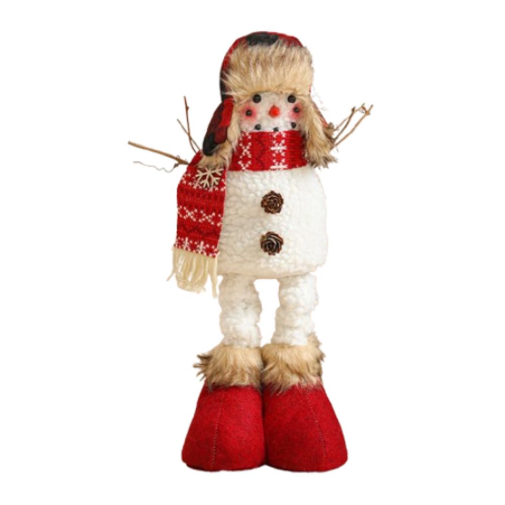 Cute Long Legs Snowman Ornaments Cartoon Plush Snowman Doll Toy Shopping Mall Hotel