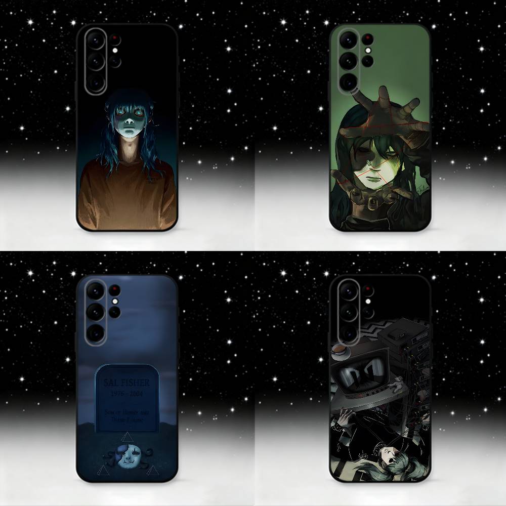S-Sally F-Face Phone Case For Samsung S25,S24 Ultra,S20,S30 plus,S22 plus,S23,S30 Ultra 5G Silicone Black Shell