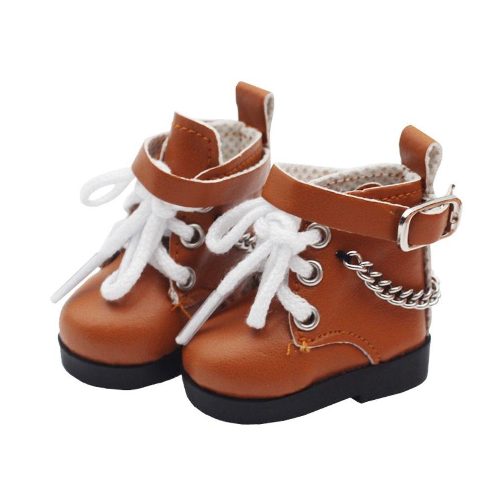 1Pair Doll Shoes Mini Doll Shoes Chain Shoes PU Leather EXO Doll Boots BJD Doll PU Shoes  Kids Gifts