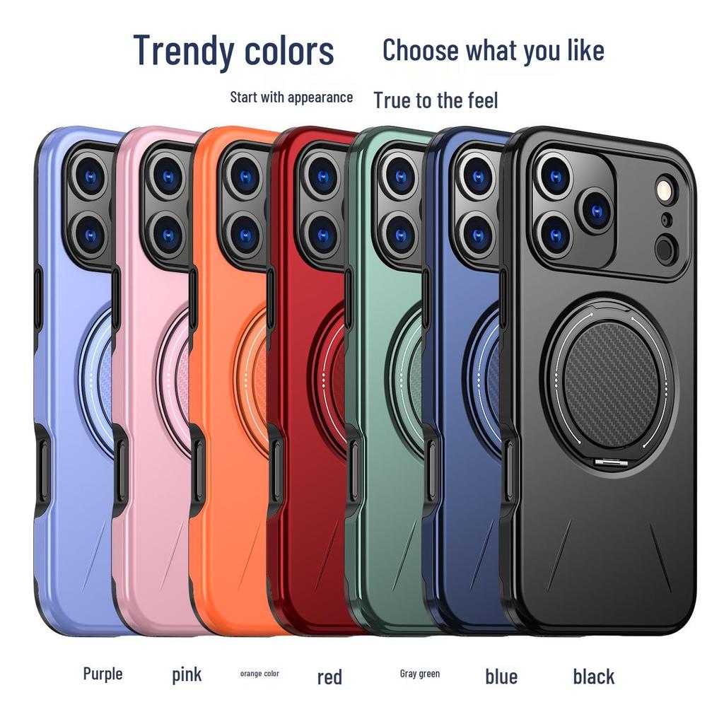 Магнитный чехол для iPhone 17 Pro Max с вращающейся подставкой для Apple 16 Pro, Защитная крышка для серии 15