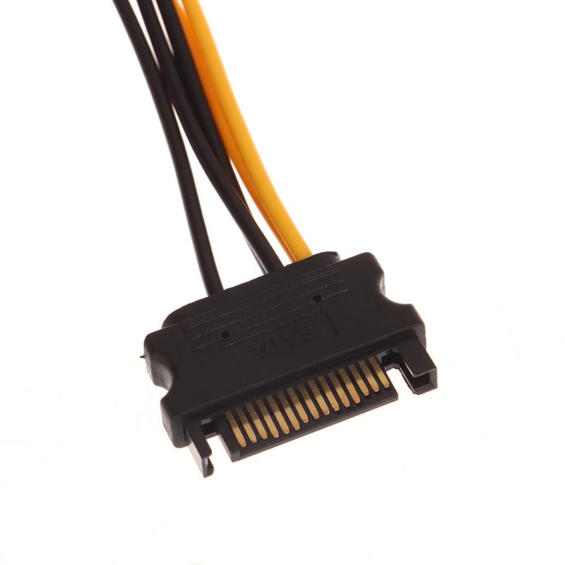1 шт. Кабель питания Двойной 15-контактный SATA Папа к 8-контактному Папа PCI Express PCI-E Адаптер-разветвитель для видеокарты