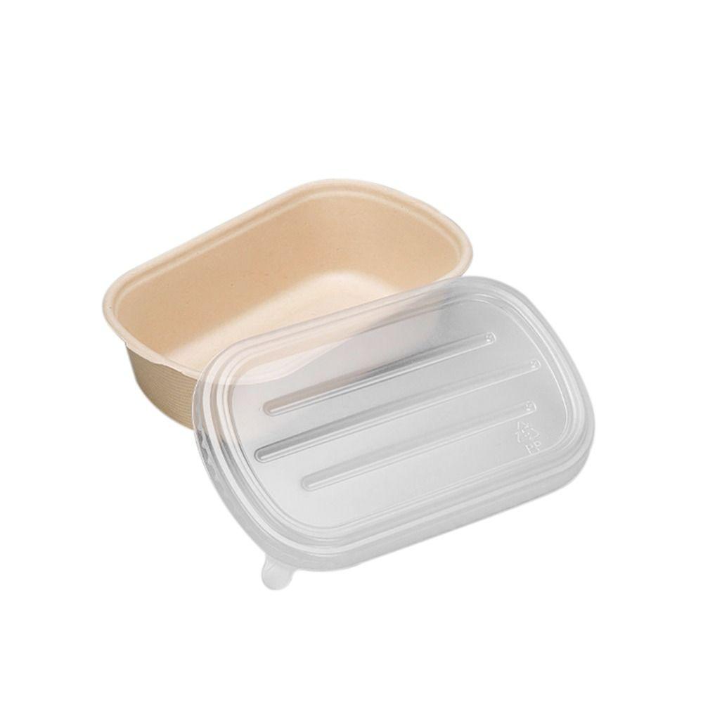 Разлагаемая легкая пищевая коробка 500 мл/700 мл/850 мл/1000 мл разделенная коробка для ланча одноразовая упаковка