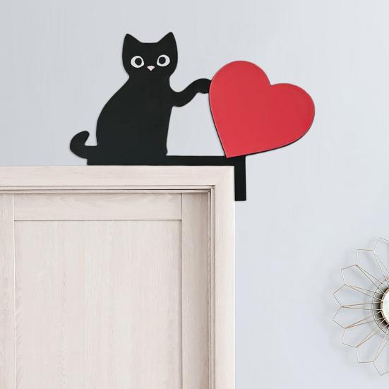 Украшение на дверную коробку для кошки, украшение на деревянную дверную раму, украшение на дверь, угловая табличка на окна дома, настенный декор для любителей кошек, подарок