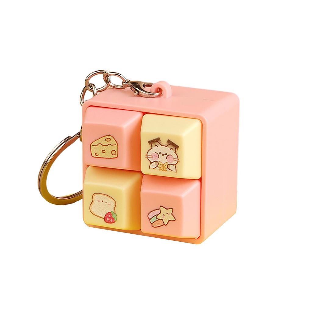 4-Key Light & Sound Button Keychain – Portable Toy Keyring For Stress Relief & Fun