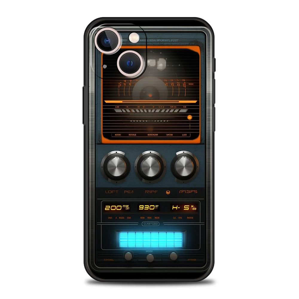 Retro Recording Device Printed Phone Case Cover for iPhone 16 15 14 13 12 Pro Max 11 Pro Max 7 8 Plus XS XR Soft TPU Shell Capas