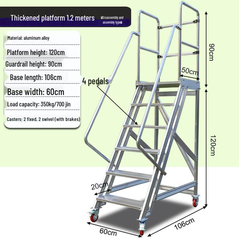 Aluminum Alloy Mobile Platform Ladder