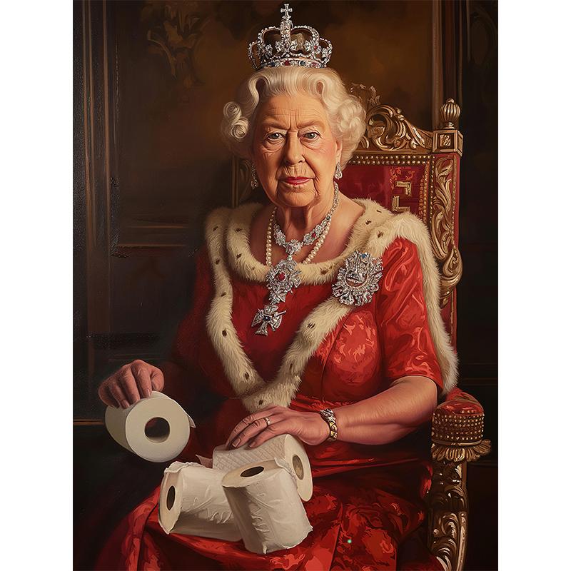 Смешная ванная туалет Мона Лиза в жемчуге девочка с рулоном бумаги постер принт холст живопись настенное искусство гостиная домашний декор