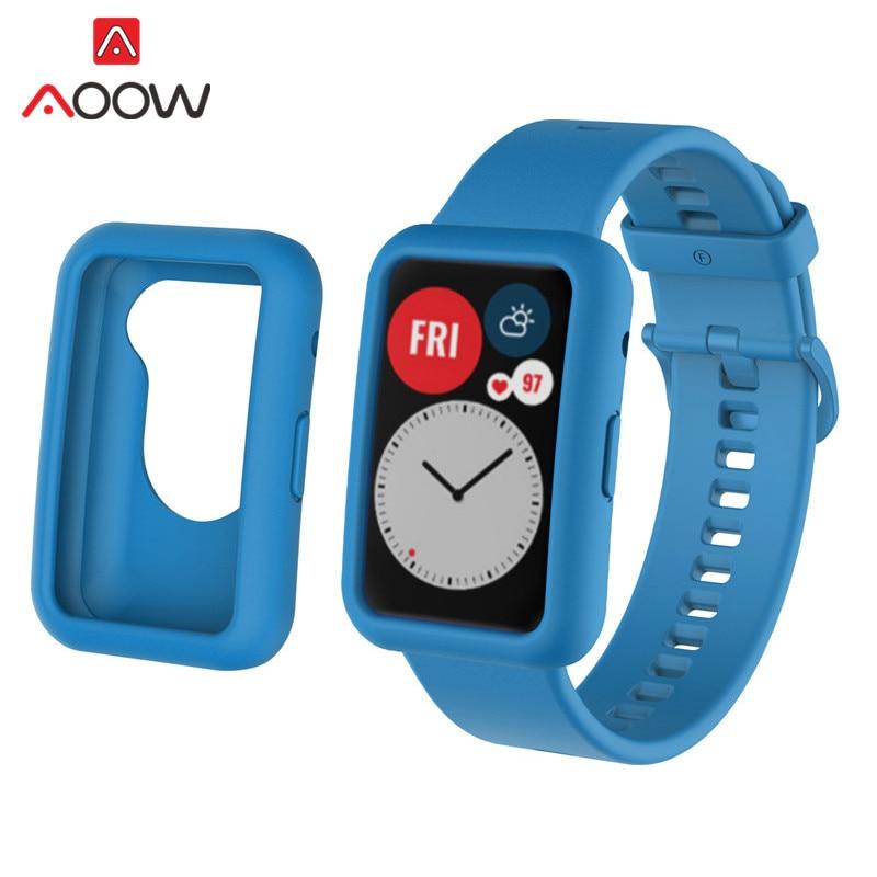 Силиконовый спортивный ремешок для часов Huawei, подходящий для фитнеса, умных часов, защитный чехол, комплект, сменный ремешок на запястье, браслет Correa