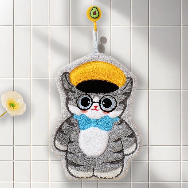 1/4 шт. Полотенца для рук из кораллового флиса в форме кошек, 4 очаровательных дизайна с котятами, Супервпитывающие Быстросохнущие Кухонные Банные Полотенца, Не линяют Современный Декор