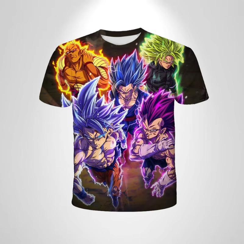Аниме Dragon Ball Сон Гоку Футболка 3D Печать Мужская одежда Летняя Одежда для девочек Топ женский Футболка Девочка Унисекс Детская одежда