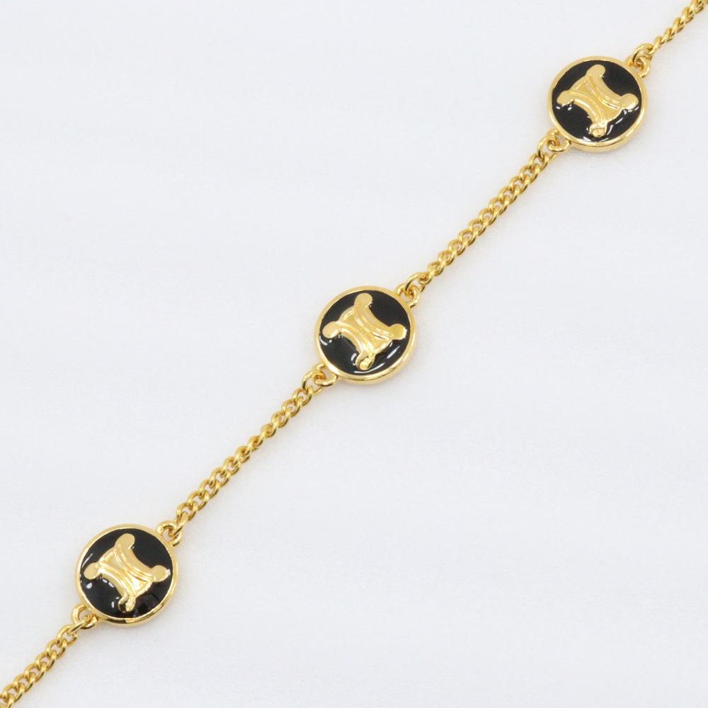 CELINE Triomphe Bracelet Plated Gold 15g Women Used
