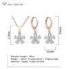 Stylish Rose Gold Color Cute Cubic Zirconia Flower Drop Earrings Jewelry Sets For Women Wedding Elegant Fashion Pendant Necklace