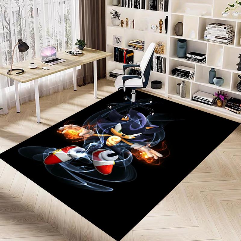 Shadow Hedgehog Carpet For Playroom Bedroom Living Room Sofa Home Decorkids Game Area Rug Nonslip Floor Mat