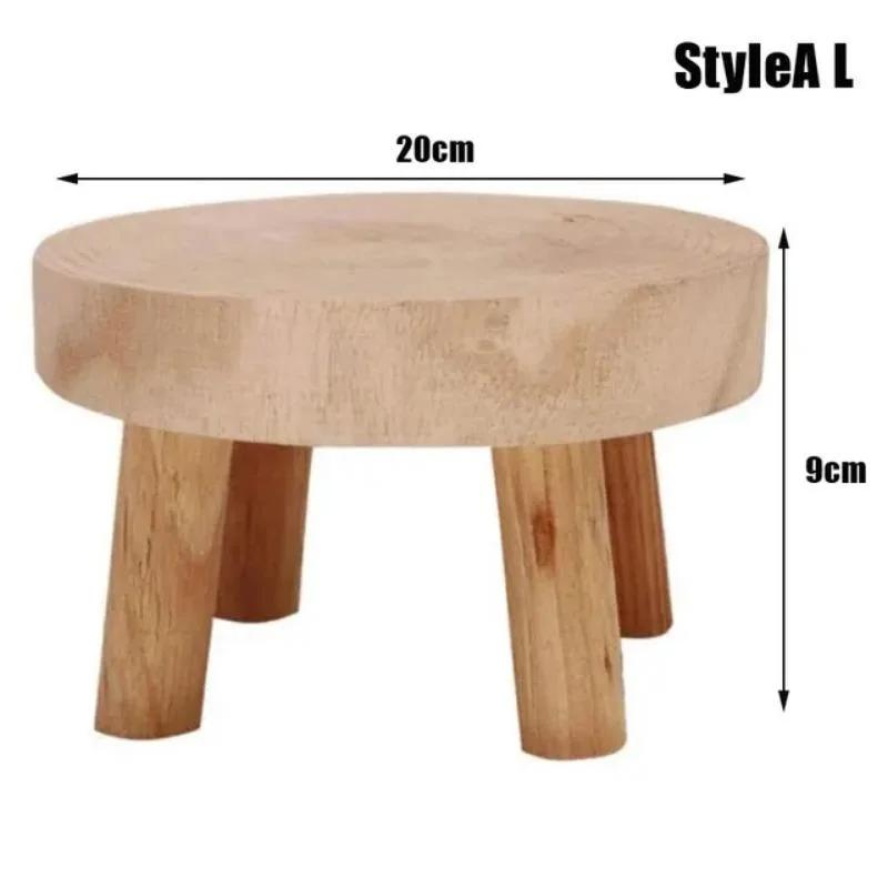 Wooden Plant Stand Flower Pot Base Holder Stool Indoor Outdoor Garden Succulent Pots Tray Flower Display Plant Stand SmallStool