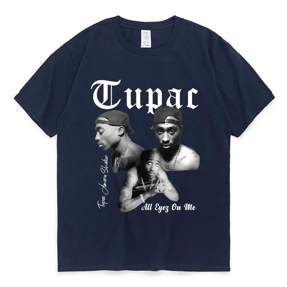 Футболка с графикой рэпера Тупака 2pac, модная, высококачественная, с короткими рукавами, оверсайз, хип-хоп, уличная одежда, мужская хлопковая футболка