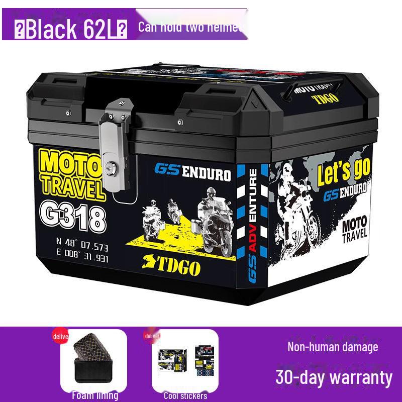 Universal Waterproof Motorcycle and Electric Scooter Trunk: Large Capacity Tail Box for Storage and Takeout