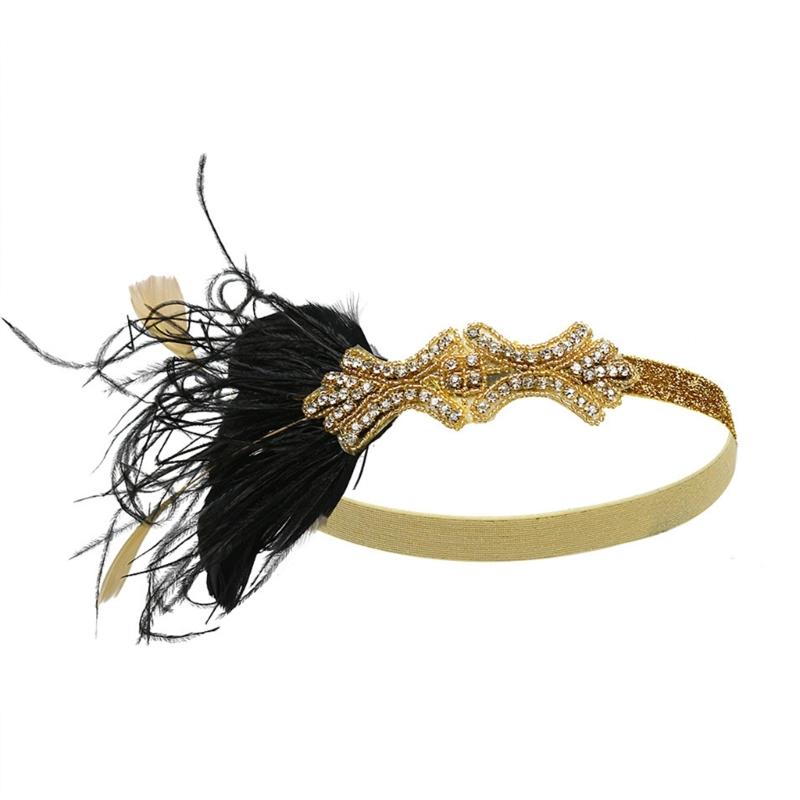 Повязки на голову с перьями Женские повязки на голову с пайетками Головной убор Фестивальный головной убор Реквизит