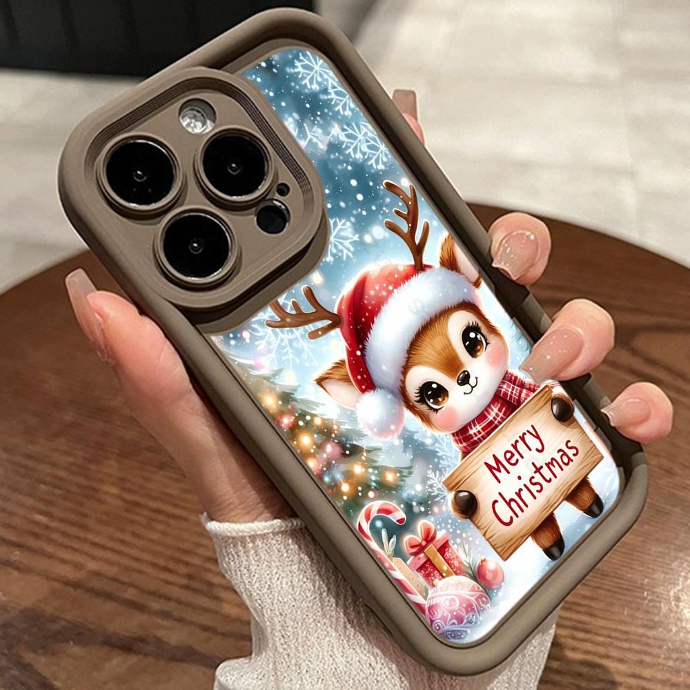 Чехлы для телефонов Ae106 Happy New Year art Merry Christmas для iPhone 16 14 13 11 Pro Max 15 7 8 6s Plus 12 mini XR XS Max Angel Eye Ladder Protective Cover