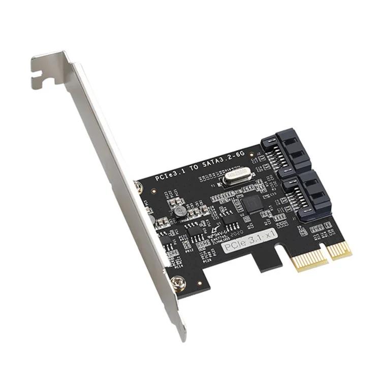 TXB116 SATA Карта расширения жесткого диска PCI-E 3.1 на 2-портовый SATA 3.2 6 Гбит/с Адаптерная карта (чип: JMB582)
