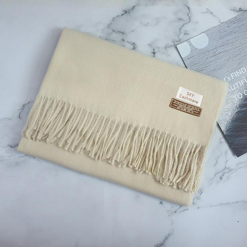 200 * 70 см толстый однотонный женский кашемировый имитационный шарф для зимы роскошная женская шерстяная шаль