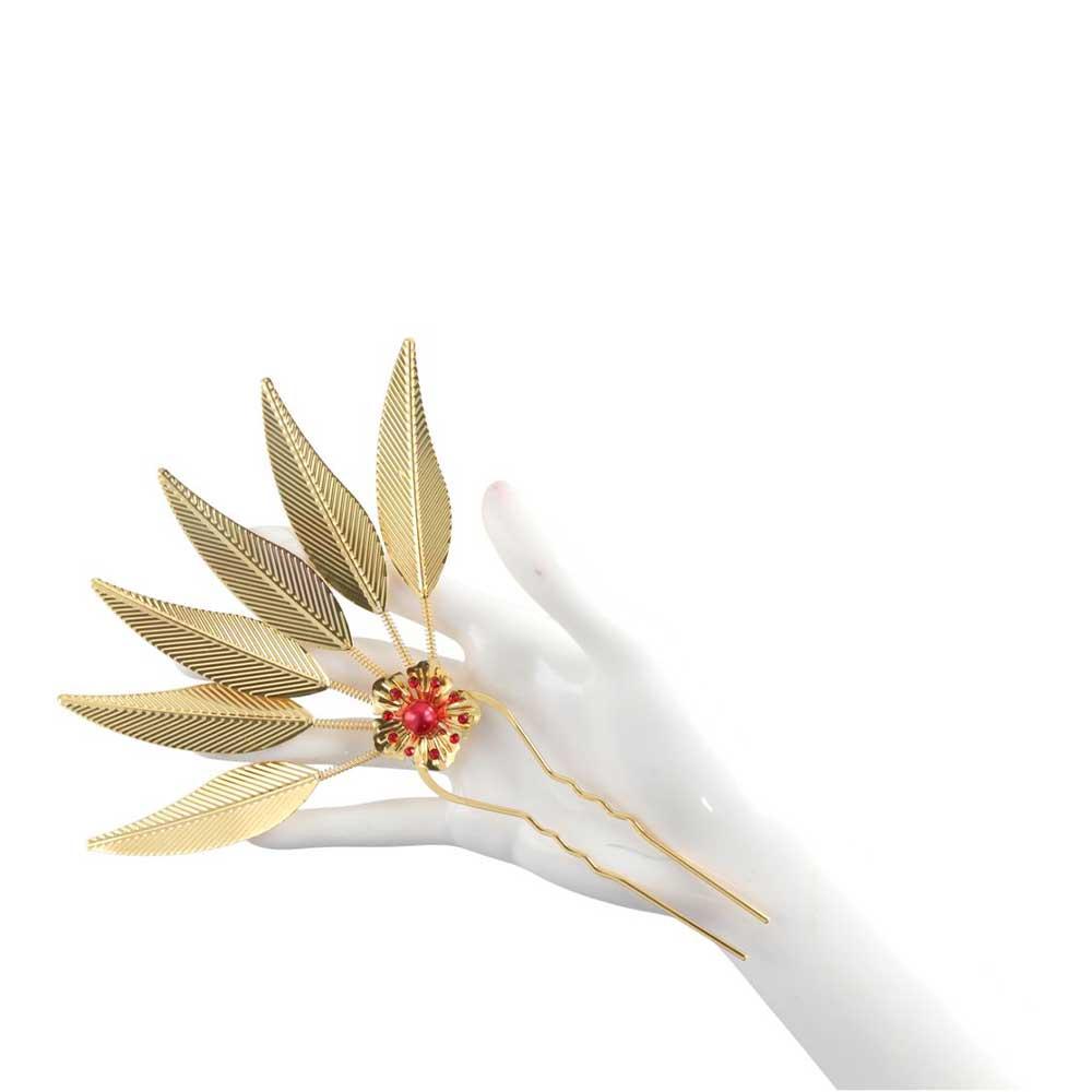 Hanfu Headwear Flower Thai Headdress U Shape Hairpin Ancient Style Headwear Metal Hair Sticks