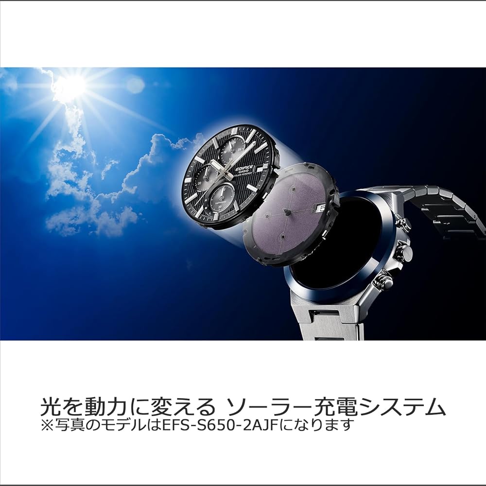 Мужские часы Casio Edifice EFS-S650YD-2AJF Синие Солнечные Часы с Керамическим Безелем и Сапфировым Стеклом (Официальный японский продукт)
