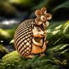 Brass Ornament Small Hedgehog Figurines Retro Copper Hedgehog Brass Tea Pet Home Desktop Small Ornament Handicraft Miniatures