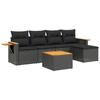 VidaXL Salon de Jardin avec Coussins 6 pcs, Canapés de Terrasse, Ensemble de Meubles de Patio, Mobilier d'Extérieur, Noir 3226762