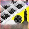 Carbon Steel Black Cross Recessed Countersunk Flat Head Tapping Screws Set