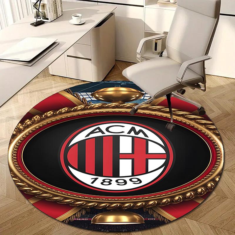 1pc A-AC Milan Print Round Carpet Chair Round Carpet Suitable for Bedroom Living Room Home Decorative Carpet