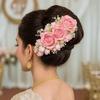 Sweet Flowers Hairpin Rose Chignon Hair Clips Handmade Rose Hair Comb  Party