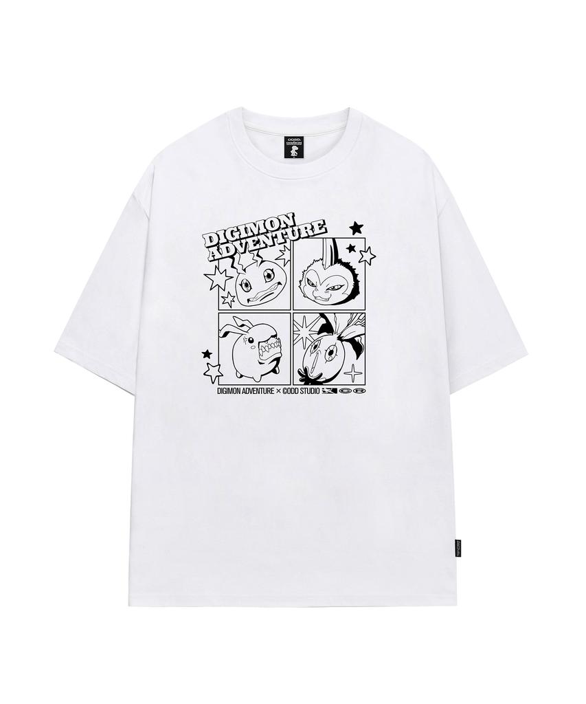 ODDSTUDIO [Digimon Adventure] Panel Digimon Overfit T-Shirt - 4 Colors