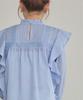 Titibait Pin Tuck Design Ruffle Blouse AFXP4300 Small Blue Women's