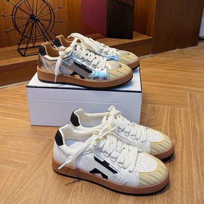 Женские осенние новые универсальные туфли на плоской подошве в стиле старой звезды, грязные туфли для спорта и отдыха, толстая подошва, шнуровка, маленькие белые туфли для