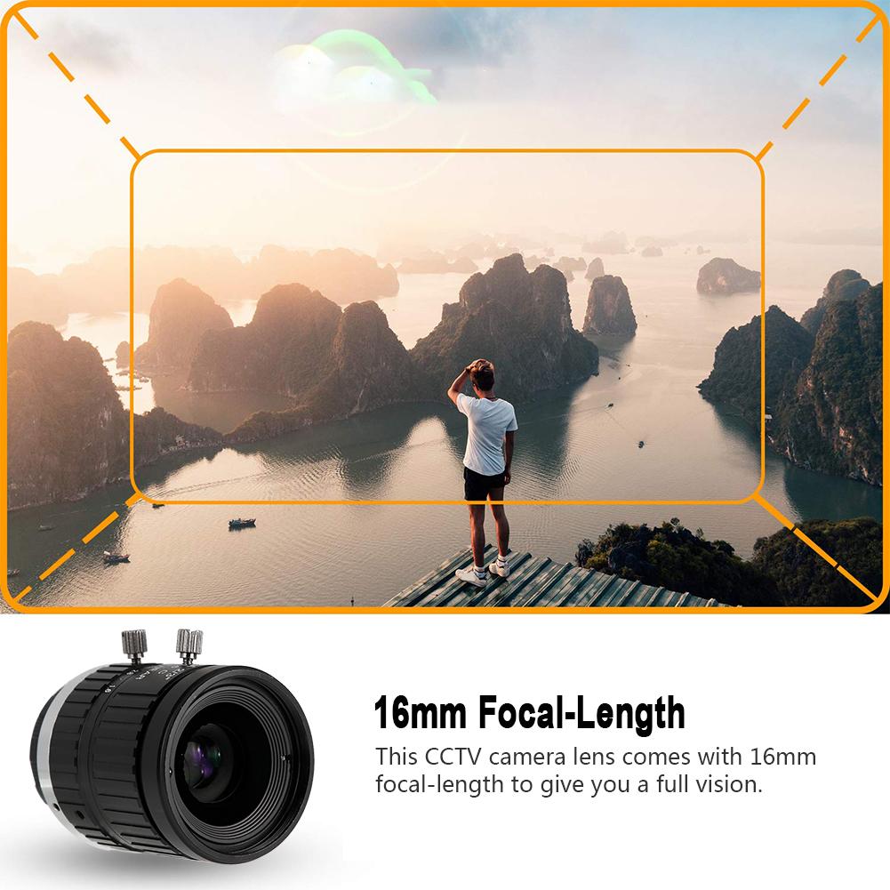 5MP 16mm Focal Length CCTV HD Manual Lens 2/3 C Mount for Surveillance Security Camera